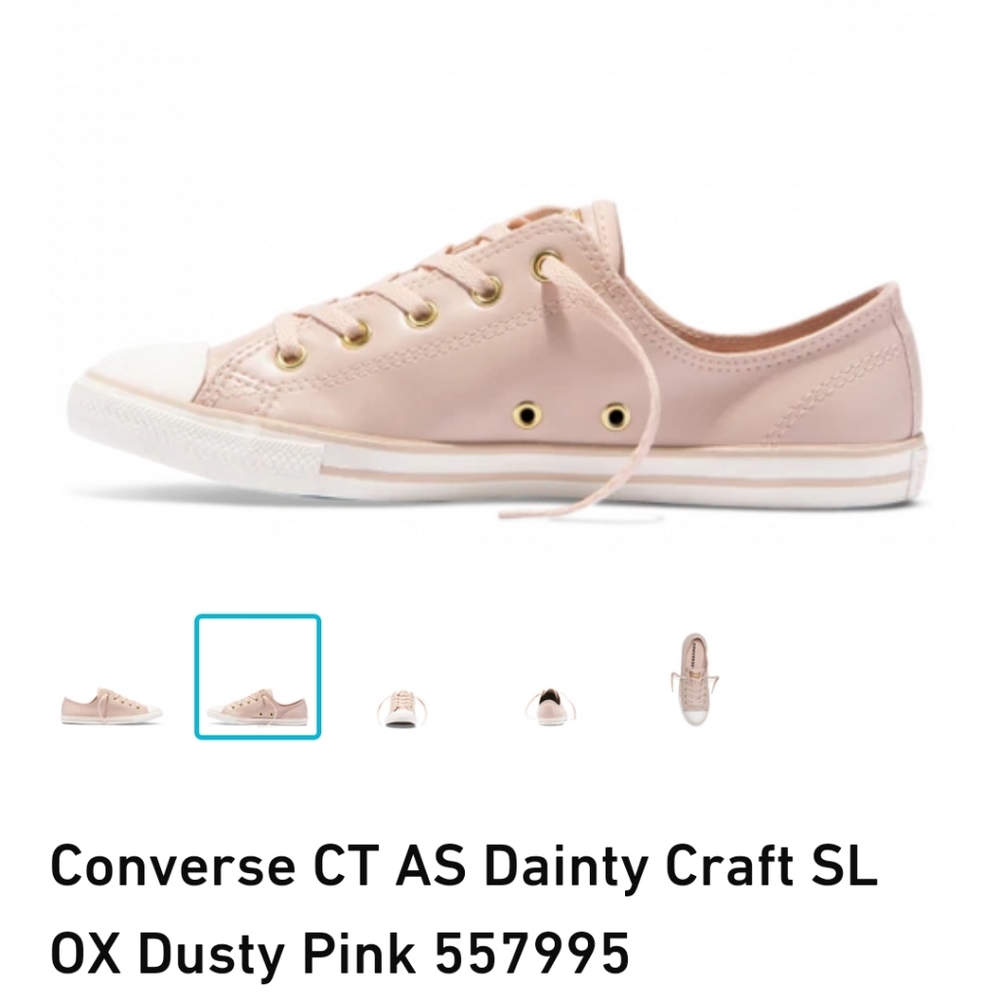 Converse dainty dust pink/gold/egret sneakers